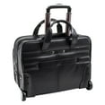 thumbnail image 3 of McKlein BOWERY, Wheeled Laptop Briefcase, Top Grain Cowhide Leather, Black (87855), 3 of 7