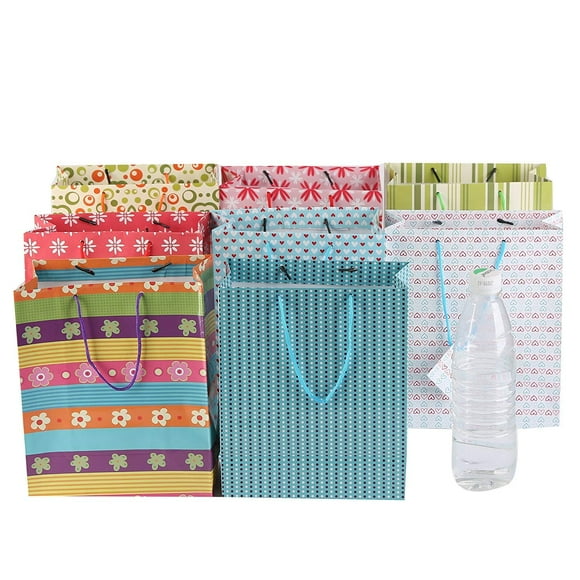 60 Pack Assorted Medium Colorful Paper Gift Bags for Parties, Birthday, Wedding and Christmas