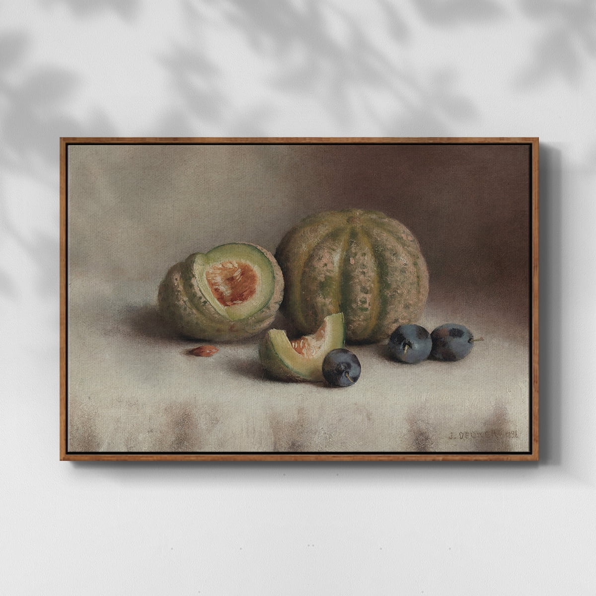 Vintage Botanical Print-XLVIII By Wexford Home Framed in Walnut Wood Gallery Wrapped Canvas 27 in. x 41 in.