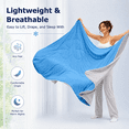 thumbnail image 3 of PYROEPLEEA 90" x 90" Cooling Blanket Queen Size for Hot Sleepers, Lightweight Breathable Soft Blanket for Night Sweats, Bed Sofa Travel, Clover Blue, 3 of 9