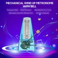 thumbnail image 4 of Amdohai Transparent Mechanical Metronome with Bell Universal Wind up Metronome, 4 of 7