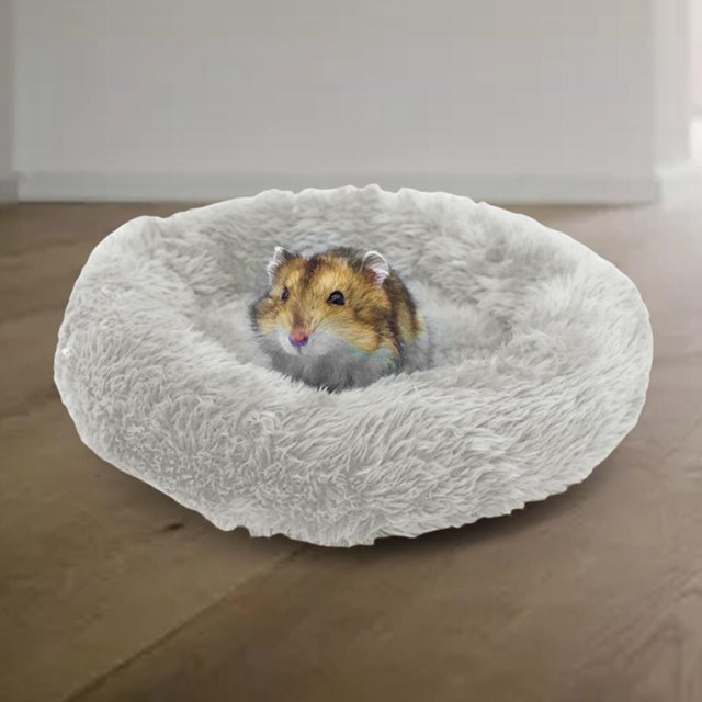 Acogedora alfombra de pequeños, cama de casa de hámster, cojín de tela interior para ardilla, planeador de azúcar, hurones, Chinchilla de inv Gris Salvador Cama de conejillo de Indias