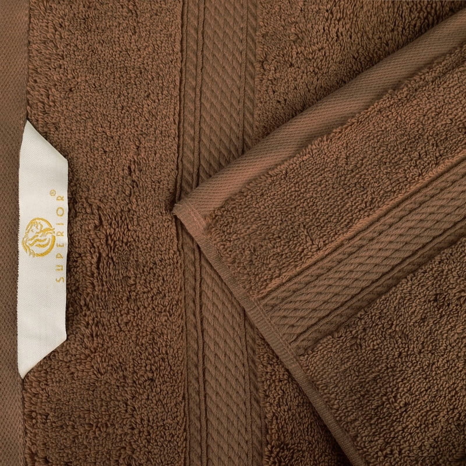 Superior 800 GSM Egyptian Cotton Heavyweight Bath Towel Set of 4, Chocolate