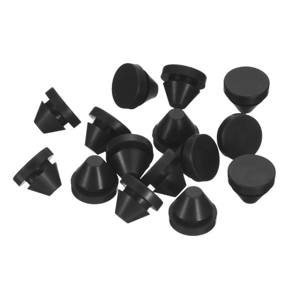 Unique Bargains 15pack Silicone Plugs, Rubber Round Snap in Locking Hole Plugs Waterproof Hole Plug for 9-10mm Hole, Black