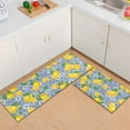 thumbnail image 2 of Lemon Kitchen Rugs and Mats Retro Green Lemon Non Slip Washable Kitchen Mats for Floor Vintage Home Door Mat Sets of 2 Decorations 17"x30"+17"x47", 2 of 6