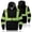 Black, variant on High Vis Safety Hoddie Sweatshirt Jacket with Reflective Strips & Fleece Lined for Cold Weather Green 2X-Large