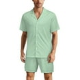 thumbnail image 2 of Jason Voorhees Pajamas Set Button Down 2 Piece Pjs Shorts Set Soft Loungewear Sleepwear for Men-XL, 2 of 5