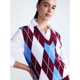 thumbnail image 5 of Free Assembly Women's and Women's Plus Argyle V-Neck Sweater Vest, Sizes XS-4X, 5 of 6