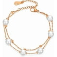 thumbnail image 5 of Stainless Steel Faux Pearl Chain Style Beaded Party Holiday Bracelet, 5 of 6