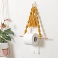 thumbnail image 3 of Prettyui Wooden Toilet Paper Holder Tapestry Wall Hanging Room Bathroom Towel Dispenser For Kitchen Bathroom, 3 of 3