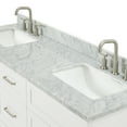 thumbnail image 3 of Ariel Hamlet 67 Inch Double Rectangle Sink Vanity With Carrara White Marble Countertop W/ 0.75 Edge In White, 3 of 11