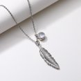 thumbnail image 1 of Dww-un Collier Pendentif Plume Rtro Platine Pour Femme, 1 of 5