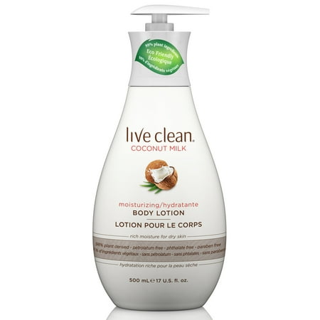 - Live Clean Coconut Milk Moisturizing Body Lotion, 17 oz.