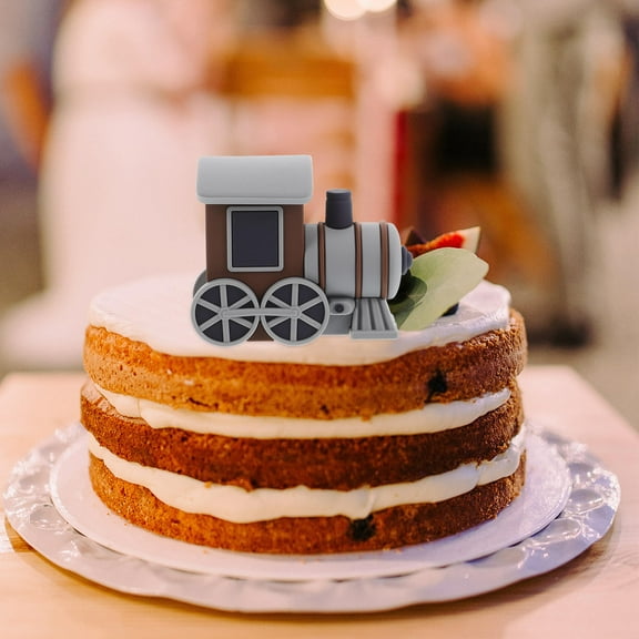 Hemoton  Little Train Cake Decoration Polar Express Party Decorations Baby Boy Grey