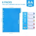 thumbnail image 2 of sixwipe 40 Tabs Binder Dividers for 3 Ring Binders, 5 Cuts File Notebook Dividers with 11 Pre-punched Holes, Plastic 8 Sets 5 Cuts Dividers for School Supplies and Office Workers, 2 of 7