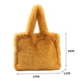 thumbnail image 3 of Bolsa de mano de piel de felpa para mujer, color sólido, minide invierno con asa superior (amarillo) Ehuebsd Para Estrenar, 3 of 9