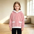 thumbnail image 2 of WhouRiu Boys Girls Solid Color Fuzzy Hoodie Kids Unisex Long Sleeve Hooded Pullover With Pockets Autumn Winter Cozy Warm Soft Sweatshirts,9-10 Years, 2 of 9
