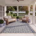 thumbnail image 3 of SAFAVIEH Courtyard Thurstan Geometric Indoor/Outdoor Area Rug, Blue/Beige, 7'10" x 7'10" Square, 3 of 9