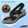 thumbnail image 3 of PPCHVOMEY Women's Flat Orthopedic Sandals Comfy Plantar Fasciitis Feet Sandals Beach Wide Width Arch Support & Ankle Strap Walking Wedge Sandals, 3 of 5