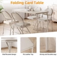 thumbnail image 4 of Kicctian 47" PU Leather Padded Folding Table -  Lightweight Collapsible Desk with Sturdy Metal Frame, Multi-Use for Home, Dining, Office & Game, Beige, 4 of 6