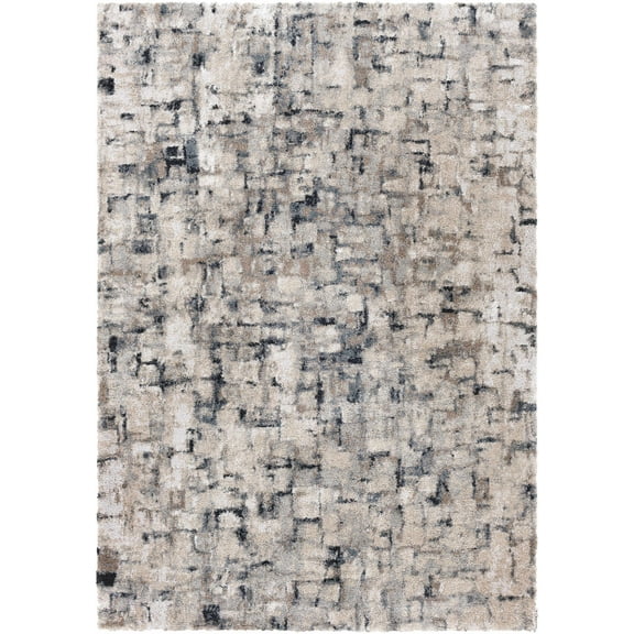 BoutiqueRugs Kilbirnie Contemporary Area Rug - Black, Teal, Medium Gray - 5'3" x 7'