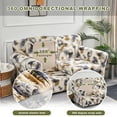 thumbnail image 5 of Eco-Ancheng 3 Piece Stretch Sofa Covers for 2 Cushion Couch Printed Sofa Slipcover with 2 Individual Cushion Covers Furniture Protector for Living Room Chairs with Elastic Bottom, Loveseat，01, 5 of 7