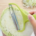 thumbnail image 3 of COFEST Stainless Steel Cabbage Peeler, Vegetable Grater Kitchen Tool, Wide Mouth Vegetable Cutter, Lightweight Fruit Peeling Knife Green, 3 of 8
