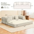 thumbnail image 2 of ATHOPE 78.7" Folding Convertible Sofa Bed, Oversized Corduroy Upholstered Boneless Couch, Loveseat Sleeper with Pull Out Bed, Floor Sofa Modular Futon Couch for Living Room Bedroom Lounge, Beige, 2 of 9