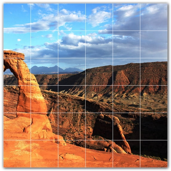 Picture-Tiles.com: Canyon Ceramic Tile Wall Mural WAL500365-66L. 48"W x 48"H using (36) 8" x 8" Ceramic Tiles-Satin Finish