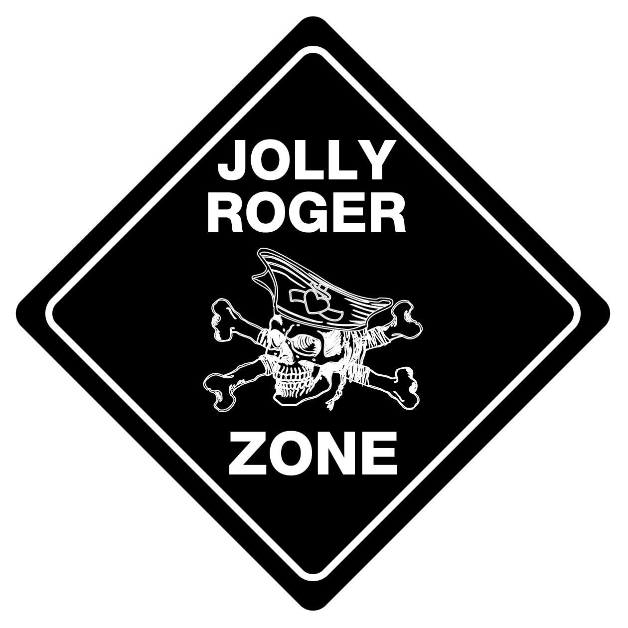 Jolly Rocker Sign JOLLY ROGER ZONE Funny Novelty Crossing Sign - Walmart.com