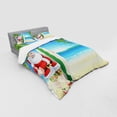 thumbnail image 2 of Ambesonne Christmas Bedding Set 4 Pcs, Santa with Surfboard, Queen, Blue Green, 2 of 2