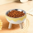 thumbnail image 5 of Elevated Cat Bowls, Raised Stainless Steel Cat Bowl with Cute Stand, 5.59in Wide Raised Food and Water Dish for Cats, Kitten, Puppies, 5 of 6