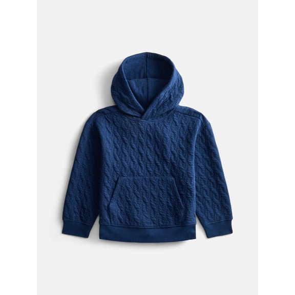 Wonder Nation Little Boys Long Sleeve Quilt Hoodie, Sizes 4-10