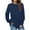 Navy, variant on Women'S Long Sleeve Sweatshirts 2024 Winter Fashion Solid Round-Neck Lightweight Basic Pullover Tops Yellow L