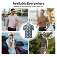 thumbnail image 5 of Honeii Cute Rabbit Floral print Polo Shirt, a classic short-sleeved, button-down golf shirt designed for menX-Large, 5 of 6