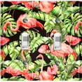 thumbnail image 1 of Metal Light Switch Plate Outlet Cover Tropical Pink Flamingo Flower Leaves FGO001, 1 of 13