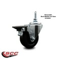 thumbnail image 2 of 3.5 Inch Hard Rubber 3/8 Inch Threaded Stem Caster with Brake, 2 of 2