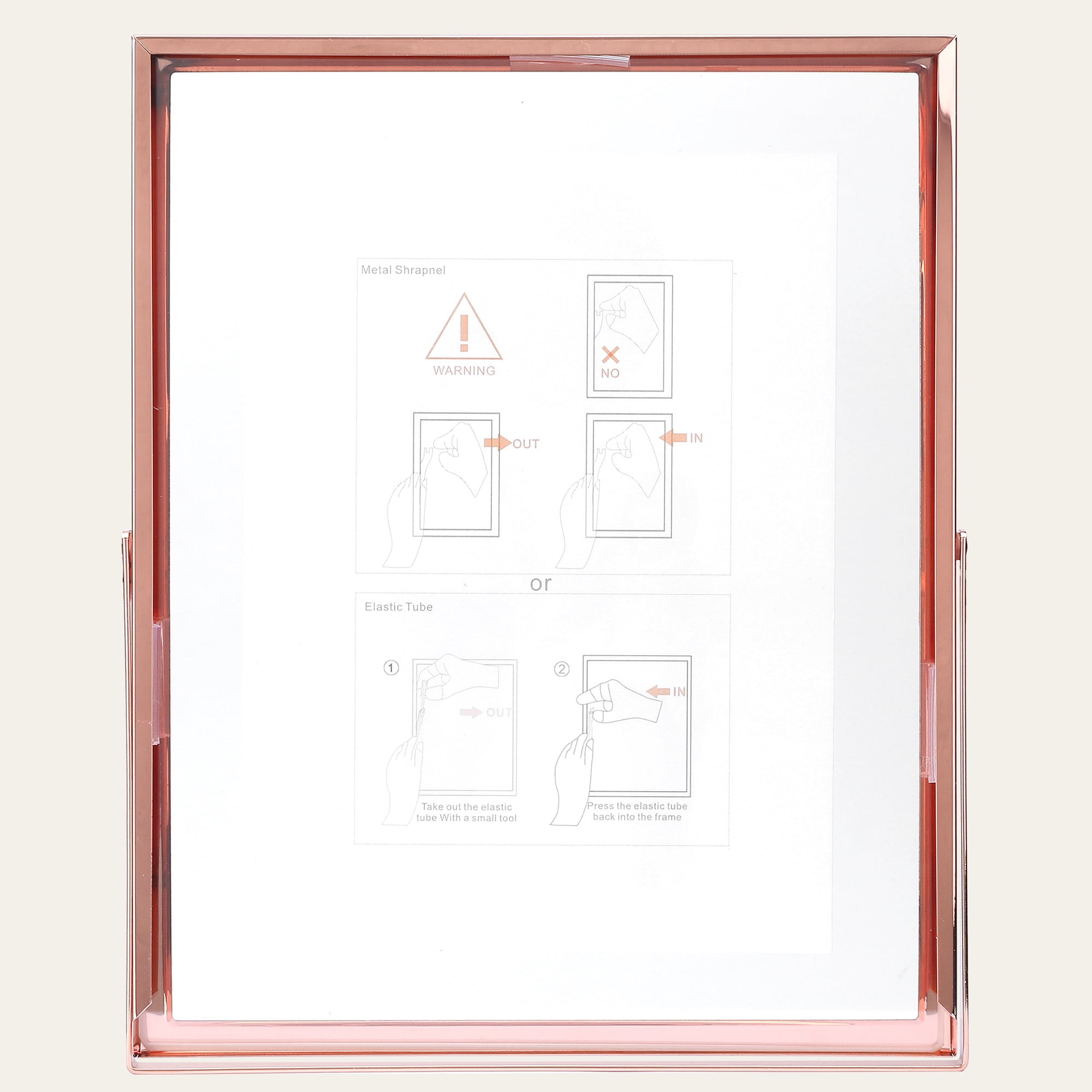 Unique Bargains Polished Metal Glass Picture Frames for Photo and Poster Gold 4x6"