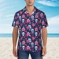 thumbnail image 2 of Logiee funny Skull daisy flower Print Mens Hawaiian Shirts,Loose-Fit Short Sleeve Button Down Tropical Aloha Beach Shirt,Summer Vacation Wedding Tops,Medium, 2 of 7