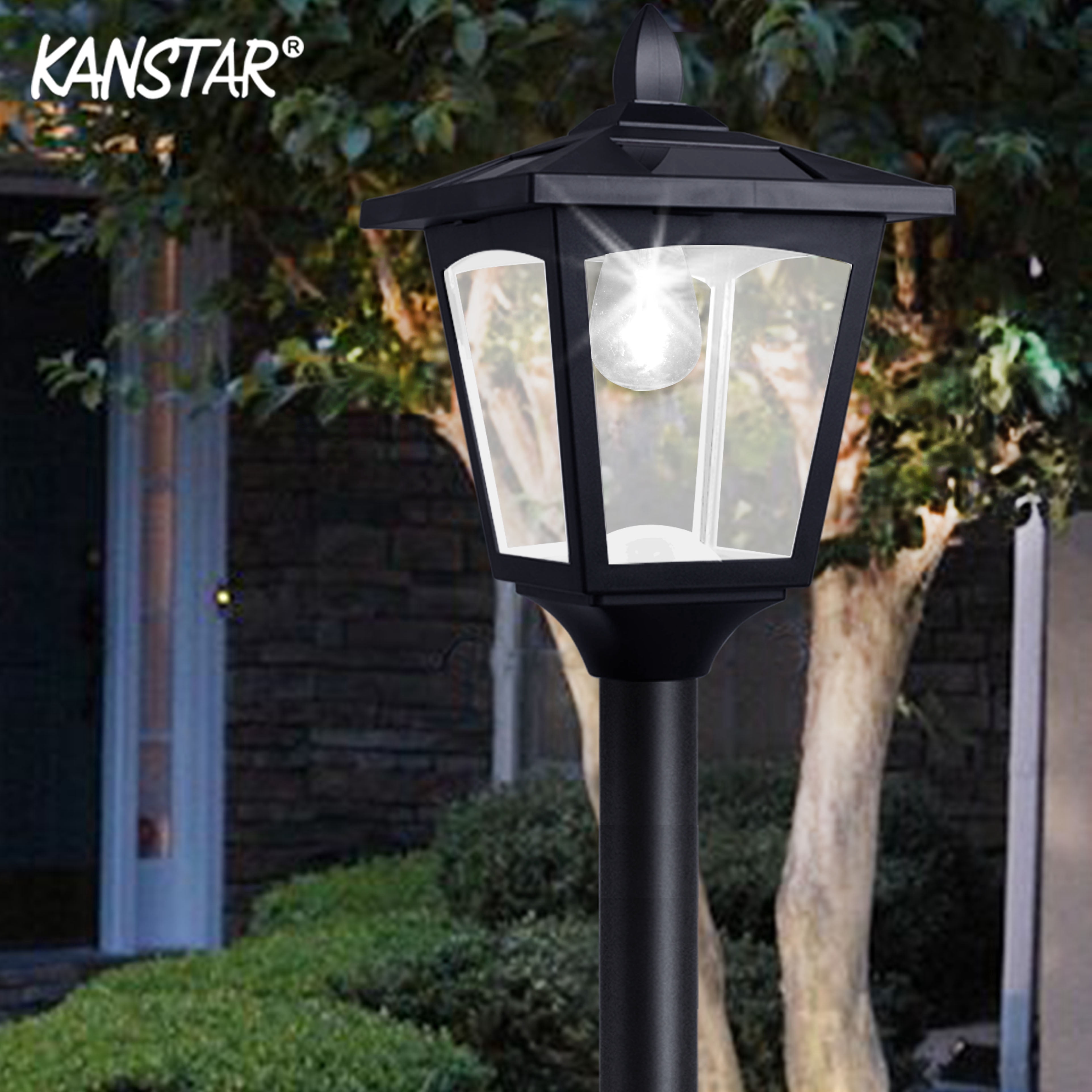 70" Street Vintage Outdoor Garden LED Solar Lamp Post Light Lawn - Adjustable