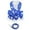 Blue, variant on Floral Dog Dress with Leash Set, Adjustable Waist Breathable Printed Pet Outfit for Cats & Small Medium Dogs