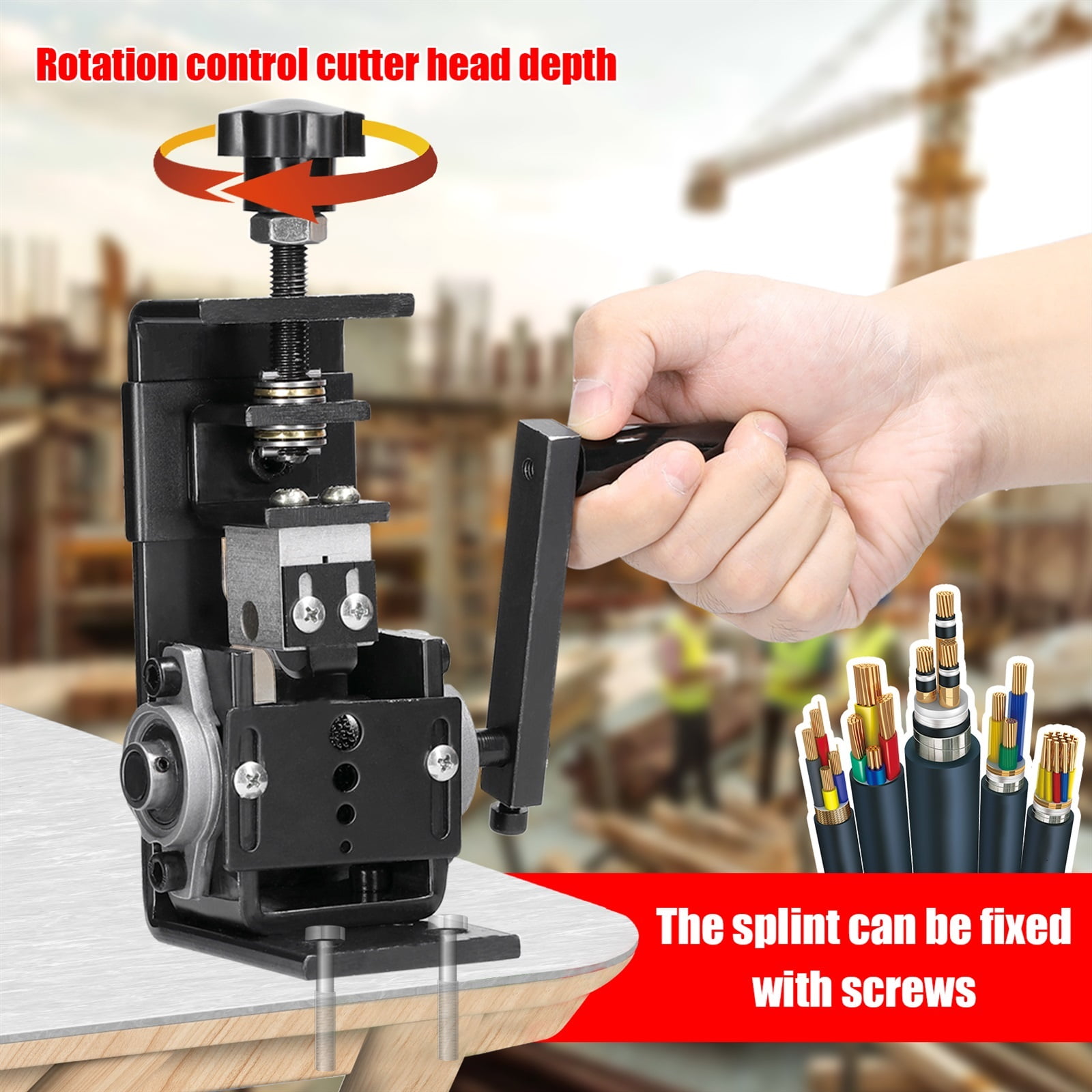 Household Wire Stripper Manual Wire Stripping Tool Scrap Copper Cable Peeling Machine with Hand Crank use with Electric Drill ,Easy to Operate