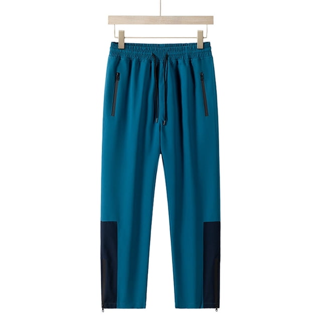 Pantalones largos para hombre, color liso, informales, lisos, a la moda, para exteriores, rectos, cortavientos, de poliéster