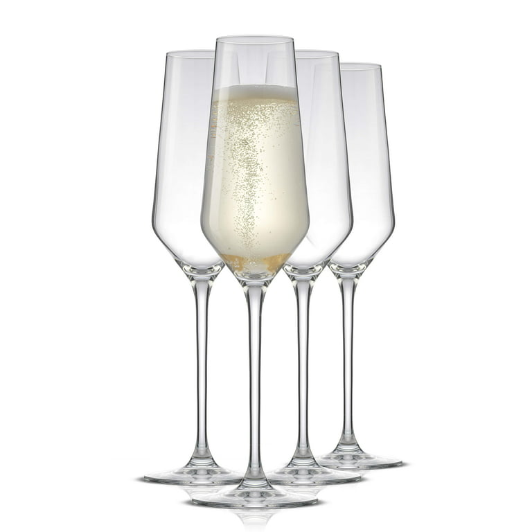 JoyJolt Layla Crystal Champagne Flute Glasses - Set of 8 Champagne Glasses  – 6.7 oz