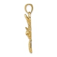 thumbnail image 2 of FB Jewels 14K Yellow Gold Deer Head Profile 6 Point Buck 2D Pendant, 2 of 4