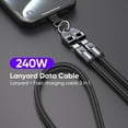 thumbnail image 2 of 240W USB-C Fast Charging Phone Lanyard | 7mm Nylon | Crossbody/Wrist Strap-YY, 2 of 9