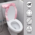 thumbnail image 3 of HELLHERO Polyester Toilet Dust Cover Set for Indoor Home, Adjustable Machine Washable Washable, Stretch Fit, 3 of 7