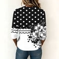 thumbnail image 4 of Cilsoka 3/4 Length Sleeve Floral Printed Shirts Women's Casual 3/4 Sleeve T-Shirts 2026 Round Neck Tunic Tops Cute Basic Tees, Ladies Tops and Blouses Petite Size, 4 of 6