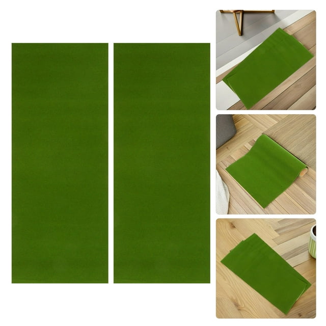 FUTUREORYY DIY Flocking Lawn Fake Grass Mat for Floor Decor Mini Landscaping and Model Display Green 50x100cm