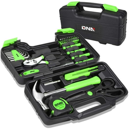 

DNA MOTORING Green 39 PCs Portable TooL Kit Household Hand Toolbox General Repair Screwdriver Pliers Hammer Hex (TOOLS-00010)